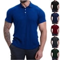thumbnail image 1 of sckarle Mens Ribbed Knit Golf Shirts Short Sleeve Textured Golf Shirt Lightweight Casual Golf Collared T Shirt 2026 Army Green,L, 1 of 8
