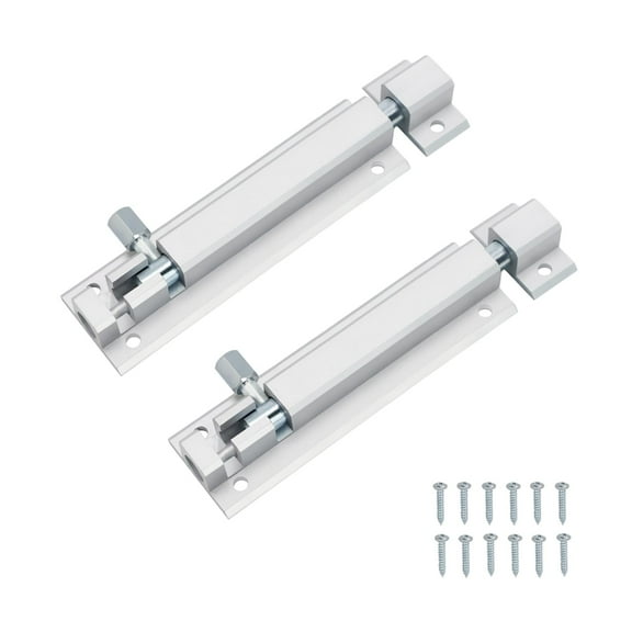scottchen Pro Slide Door Bolt Latch, Barrel Bolt Aluminium Alloy Base Stainless Steel Latch Core, Heavy Duty Solid Gate Sliding Latch Lock Security Guard Hardware, Included Screws, 4.56in - 2pack C63