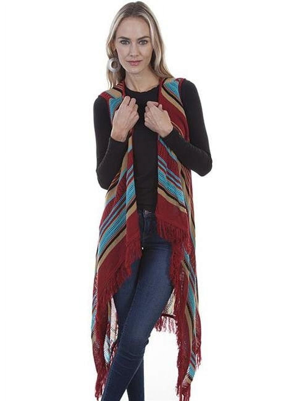 scully hc358 ser l womens fringe duster vest serape serape large
