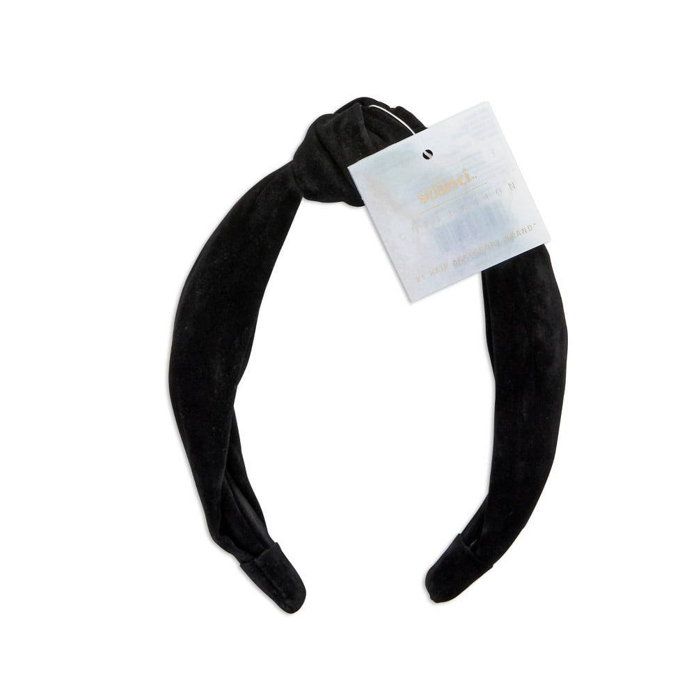 scunci Collection Knotted Suede Headband Black