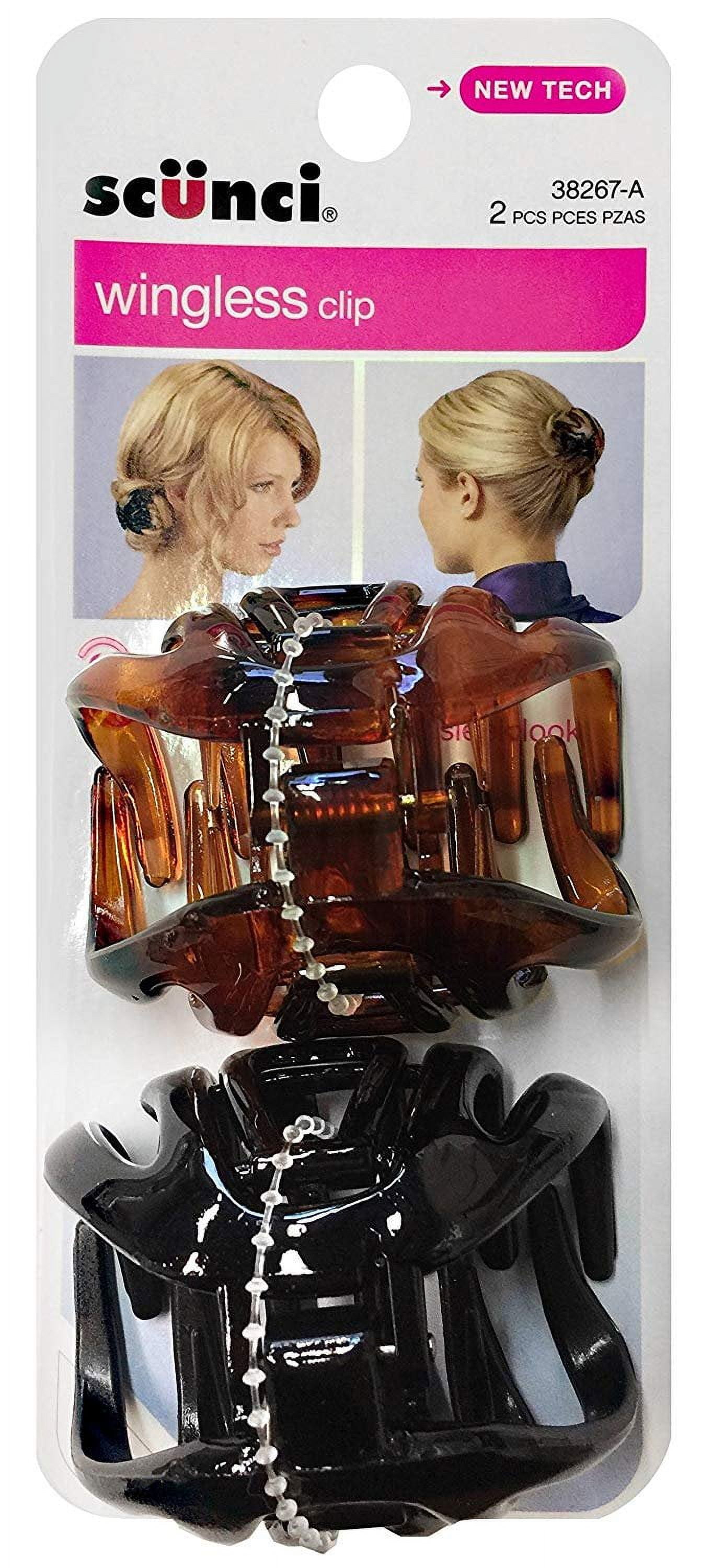 Scunci Wingless Octopus Jaw Clip, Assorted Colors, 2Pieces per Pack (1