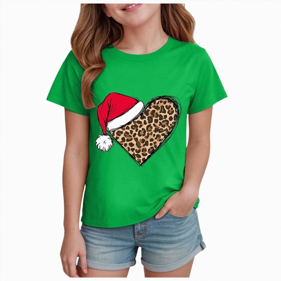sdbrld 12 18 24 Months Baby Girls Christmas Shirts for 1T 2T Toddler Cute Short Sleeve Xmas Holiday Graphics Tee Tops Sizes 1-2 Years