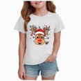 thumbnail image 1 of sdbrld 12 18 24 Months Baby Girls Xams Shirt for 1T 2T Toddler Crew Neck Short Sleeve Christmas‑themed Casual Holiday Cute Tee Tops White Sizes 1-2 Years, 1 of 5