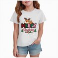 thumbnail image 1 of sdbrld 12 18 24 Months Baby Girls Xams Shirt for 1T 2T Toddler Crew Neck Short Sleeve Christmas‑themed Casual Holiday Cute Tee Tops White Sizes 1-2 Years, 1 of 5