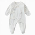 thumbnail image 1 of sdbrld 1T 2T Toddler Pajamas Preemie Baby Fall Winter Clothes Long Sleeved Romper for Infant Child Little Kids 0 3 6 9 Months Loungewear White Sizes 0-1 Months, 1 of 6