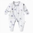 thumbnail image 1 of sdbrld 3 6 9 12 Months Preemie Clothes Newborn Sleepers Boy 1T 2T Unisex Baby Long Sleeve Romper Pajamas Bodysuit Infant Fall Winter Dark Gray Sizes 1-3 Months, 1 of 6