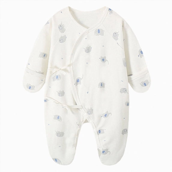 sdbrld 3 6 9 12 Months Preemie Clothes Newborn Sleepers Boy 1T 2T Unisex Baby Long Sleeve Romper Pajamas Bodysuit Infant Fall Winter Light Blue Sizes 0-1 Months