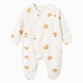 thumbnail image 1 of sdbrld 3 6 9 12 Months Preemie Clothes Newborn Sleepers Boy 1T 2T Unisex Baby Long Sleeve Romper Pajamas Bodysuit Infant Fall Winter Yellow Sizes 0-1 Months, 1 of 6