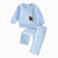 thumbnail image 1 of sdbrld 4T Toddler Boys All Season Embroidery Sweatshirt Top Jogger Pants 2PCS Soft Winter Matching Outfit Set,Sizes 2-3 Years, 1 of 8