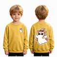 thumbnail image 1 of sdbrld Baby Boys Halloween Tops Long Sleeve Ghost Graphic Shirts for Children Yellow Sizes 1-2 Years, 1 of 9