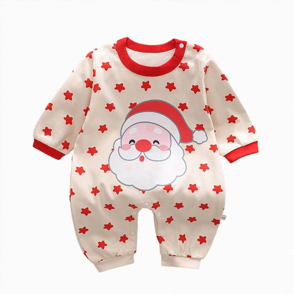 sdbrld Baby Boys Long Sleeved One-piece Jumpsuit Winter Infant Christmas Clothing Gift for Newborn Watermelon Red Sizes 3-6 Months