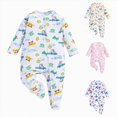 thumbnail image 1 of sdbrld Baby Pajamas Preemie Clothes Boy Newborn Sleepers 3 6 9 12 18 24 Months Unisex Infant Long Sleeve Romper Jumpsuit Fall Winter Green Sizes 3-6 Months, 1 of 4