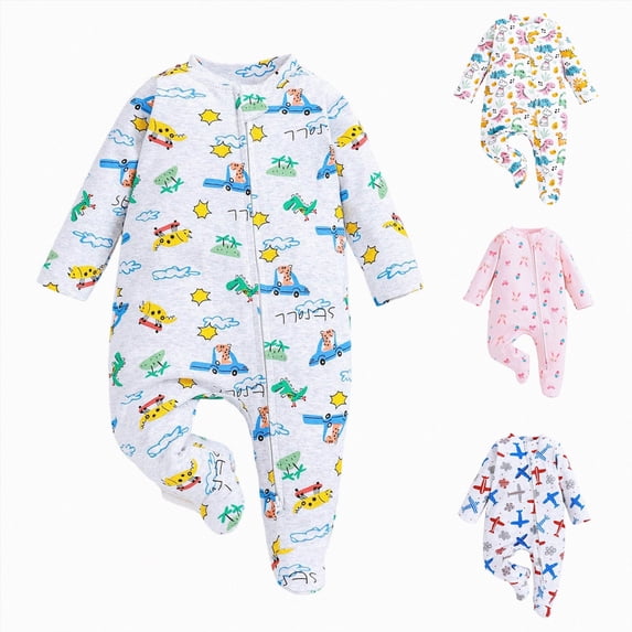 sdbrld Baby Pajamas Preemie Clothes Boy Newborn Sleepers 3 6 9 12 18 24 Months Unisex Infant Long Sleeve Romper Jumpsuit Fall Winter Green Sizes 3-6 Months