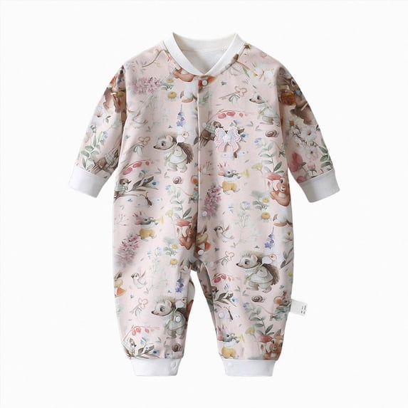 sdbrld Baby Pajamas Unisex Preemie Sleeper Newborn Long Sleeve Romper Bodysuit Infant Boys Fall Winter Clothes 0 3 6 9 12 18 Months Khaki Sizes 3-6 Months