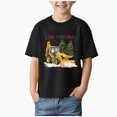 thumbnail image 1 of sdbrld Boys Christmas Short Sleeve Graphic Crewneck T-Shirt for 3T 4T Toddler Kids Holiday Black Sizes 3-4 Years, 1 of 5