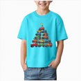 thumbnail image 1 of sdbrld Christmas Shirts for 2T 3T Toddler Kids Boys Merry Christmas T-Shirts Short Sleeve Holiday Tee Xmas Gift Tops Sky Blue Sizes 2-3 Years, 1 of 5