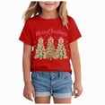 thumbnail image 1 of sdbrld Christmas Shirts for Kids Girl Xmas Cute Graphic Tshirts Cartoon Short Sleeved Tee Tops Red Sizes 9-10 Years, 1 of 6