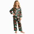 thumbnail image 1 of sdbrld Christmas Silk Pajamas for Kids Girls 2 Piece Cute Graphic Pjs Fall Winter Button Down Long Sleeve Top and Pants Holiday Home Loungewear Sizes 9-10 Years, 1 of 7