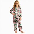 thumbnail image 1 of sdbrld Christmas Silk Pajamas for Kids Tween Girls 2 Piece Cute Graphic Pjs Fall Winter Button Down Long Sleeve Top and Pants Holiday Home Loungewear Sizes 11-12 Years, 1 of 9