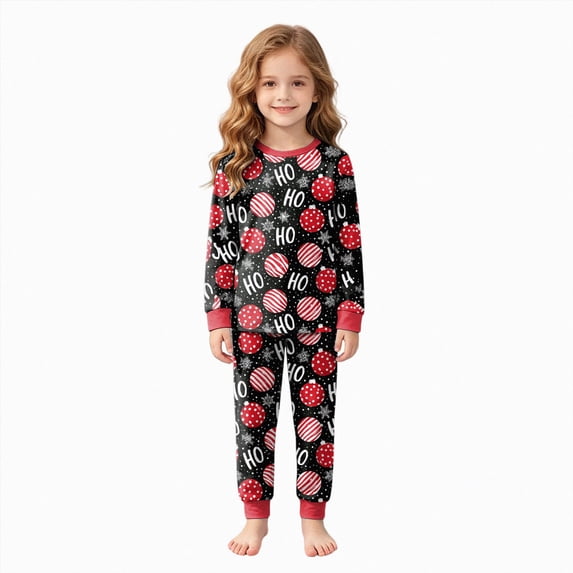 sdbrld Girls Christmas Pajamas PJS Set Sleepwear Long Sleeve Jammies for Kids Nightwear Loungewear Sizes 4-5 Years