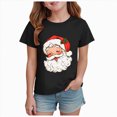 thumbnail image 1 of sdbrld Girls Christmas Shirt Kids Cute Graphic T-Shirt Funny Xmas Holiday Tee Tops Black Sizes 9-10 Years, 1 of 4