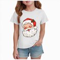 thumbnail image 1 of sdbrld Girls Christmas Shirt Kids Cute Graphic T-Shirt Funny Xmas Holiday Tee Tops White Sizes 9-10 Years, 1 of 4