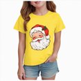 thumbnail image 1 of sdbrld Girls Christmas Shirt Kids Cute Graphic T-Shirt Funny Xmas Holiday Tee Tops Yellow Sizes 3-4 Years, 1 of 4