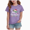 thumbnail image 1 of sdbrld Girls Christmas Shirt Kids Graphic T-Shirt Funny Xmas Holiday Tee Tops Fall Purple Sizes 7-8 Years, 1 of 6