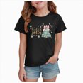 thumbnail image 1 of sdbrld Girls Christmas Shirts Short Sleeve Crew Neck Graphic Tees Holiday Tops Toddler to Big Kid Black Sizes 13-14 Years, 1 of 5