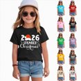 thumbnail image 1 of sdbrld Girls' Tees Tops, Kids Christmas Gifts Short Sleeve Graphic Shirts Holiday Clothes Black Sizes 9-10 Years, 1 of 6