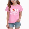 thumbnail image 1 of sdbrld Girls' Tees Tops, Kids Christmas Gifts Short Sleeve Graphic Shirts Holiday Clothes Pink Sizes 5-6 Years, 1 of 6