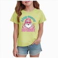 thumbnail image 1 of sdbrld Girls' Tees Tops, Kids Christmas Gifts Short Sleeved Cute Graphic Shirts for Holiday Clothing Light Green Sizes 3-4 Years, 1 of 5