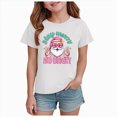 thumbnail image 1 of sdbrld Girls' Tees Tops, Kids Christmas Gifts Short Sleeved Cute Graphic Shirts for Holiday Clothing White Sizes 11-12 Years, 1 of 5