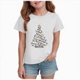 thumbnail image 1 of sdbrld Girls Xams Shirt for 2T 3T Toddler Kids Crew Neck Short Sleeve Christmas‑themed Casual Holiday Cute Tee Tops White Sizes 2-3 Years, 1 of 5
