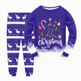 thumbnail image 1 of sdbrld Kids Boys Fall Winter Pajamas Christmas Long Sleeve Sleepwear Xmas Clothes and Pj's Pants 2 Piece Outfit Sets Blue Sizes 6-7 Years, 1 of 5