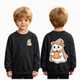 thumbnail image 1 of sdbrld Kids Halloween Sweatshirt Boys Ghost Graphic Long Sleeve T-Shirt Tops Winter Black Sizes 4-5 Years, 1 of 9