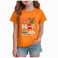 thumbnail image 1 of sdbrld Kids Merry Christmas T-Shirt Girls Cute Short Sleeve Tee for Fall Holiday Party and Xmas Gifts Orange Sizes 9-10 Years, 1 of 4