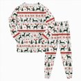 thumbnail image 1 of sdbrld Little Kids Christmas Pajamas Boys Girls Unisex PJs Clothes Set Long Sleeve Fall Winter Sleepwear Top and PJ's Pants 2 Piece Light Green Sizes 6-7 Years, 1 of 9