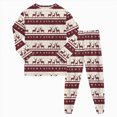thumbnail image 1 of sdbrld Little Kids Christmas Pajamas Boys Girls Unisex PJs Clothes Set Long Sleeve Fall Winter Sleepwear Top and PJ's Pants 2 Piece Wine Sizes 6-7 Years, 1 of 9