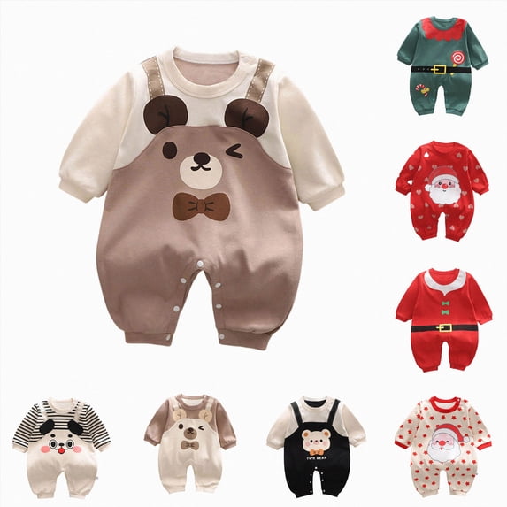 sdbrld Long Sleeve Sleepers for Baby Boy Gifts Newborn Toddler Pajamas Romper Jumpsuit Infant Fall Winter Clothes Coffee Sizes 9-12 Months