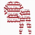 thumbnail image 1 of sdbrld Toddler Kids Fall Pajamas for Boys Girls Christmas Pajama Cute Xmas Graphics Shirt Long Sleeve and PJs Pants Two Piece Sleepwear Outfit Sets Brick Red Sizes 2-3 Years, 1 of 9