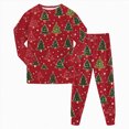 thumbnail image 1 of sdbrld Unisex Christmas Pajama Outfits Toddler Kids Boys and Girls PJs Pants and Long Sleeve Top Matching Cute Set 2 Piece Holiday Xmas Sleepwear Brick Red Sizes 3-4 Years, 1 of 9