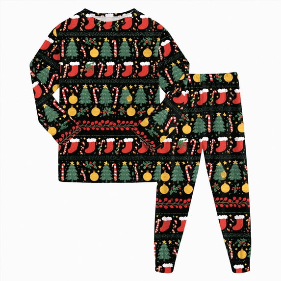 sdbrld Unisex Kids Christmas Matching Pajamas Outfit Sets for Boys Girls Holiday Sleepwear Top and PJs Pants 2Pcs Sets Dark Green Sizes 8-9 Years