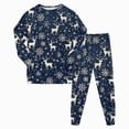 thumbnail image 1 of sdbrld Unisex Kids Christmas Matching Pajamas Outfit Sets for Boys Girls Holiday Sleepwear Top and PJs Pants 2Pcs Sets Navy Sizes 8-9 Years, 1 of 9