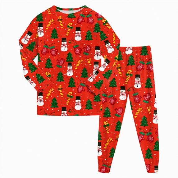sdbrld Unisex Toddler Kids Christmas Matching Pajamas Outfit Sets for Boys Girls Holiday Sleepwear Top and PJs Pants 2Pcs Sets Hot Pink Sizes 2-3 Years