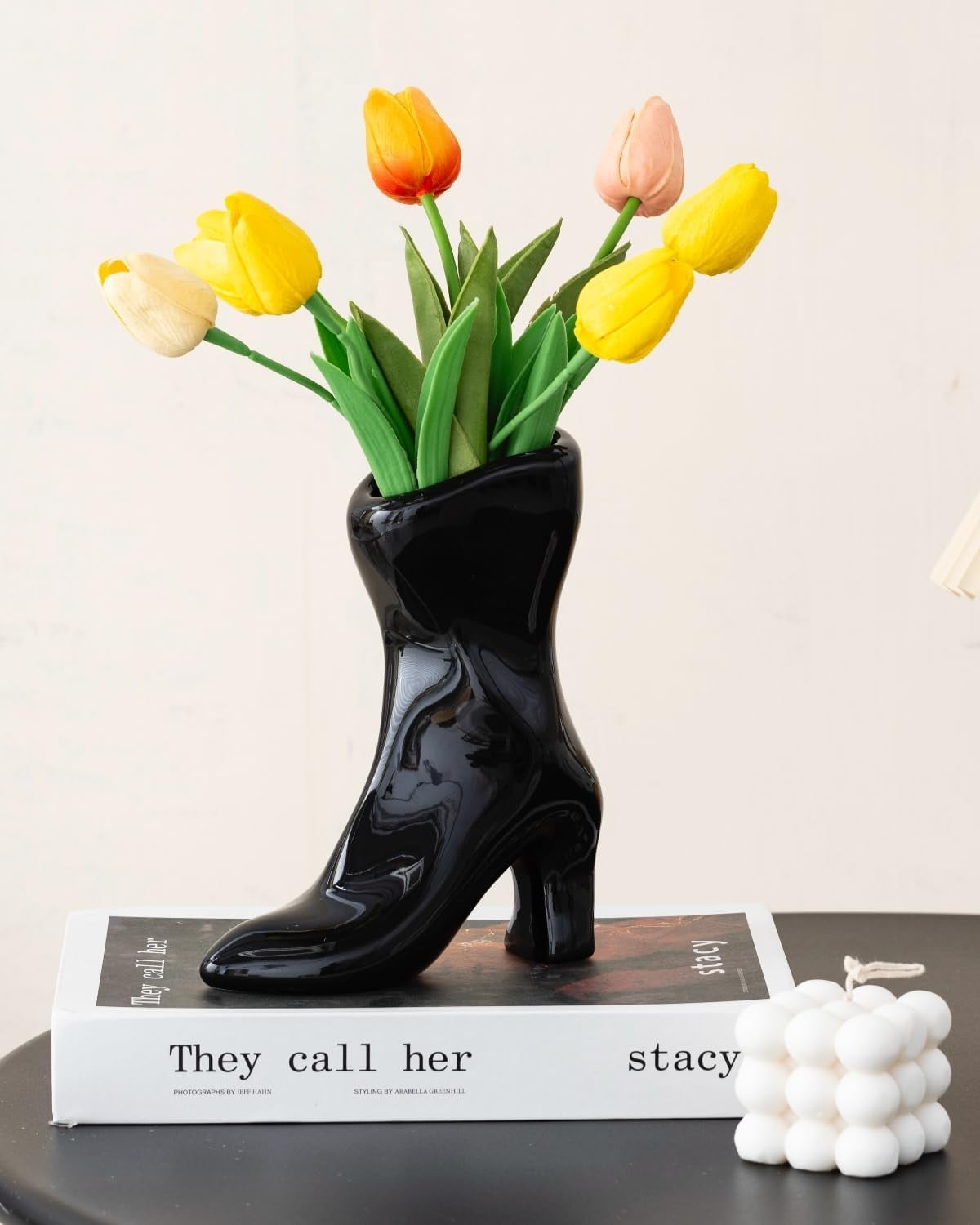 sdecl JKLCH LTKIF Female Boot Vase Nordic Ceramic Flower Vase for Decor ...
