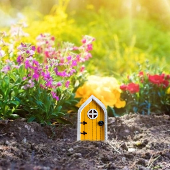 sdhkgrrt 10Pcs Fairy Door,Sleeping DIY Door Decoration, Wooden Door Kit Craft, Fairy Tale Door Decor, Outdoor Wood Door Ornament, for Garden Wall Decor, Whimsical Door Accent