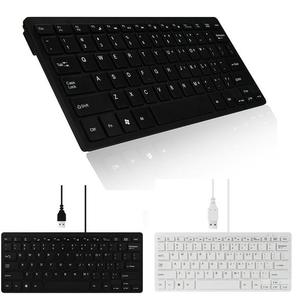 sdhkgrrt 1Pcs Compact Usb Multimedia Keyboard, Ultra Slim USB Wired Keyboard, Mini Multimedia Keyboard For Laptop PC Desktop, 78 Keys Portable Travel Keyboard
