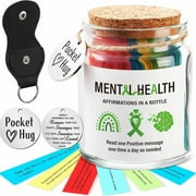 sdhkgrrt 1Pcs Mental Health Affirmation Jar, Positive Message Cards, Self Care Gift for Encouragement Mindfulness, Anxiety Relief, Daily Inspiration, Glass Container, Thoughtful Present, Wellness