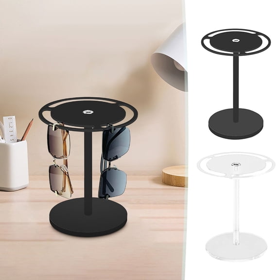 sdhkgrrt 2Pcs 360 Degree Rotating Sunglasses Stand, Acrylic Eyeglass Display Rack, Tabletop Glasses Organizer, Multi Pair Sunglass Holder, Jewelry Display Stand, Home Sunglasses Storage, Rotating